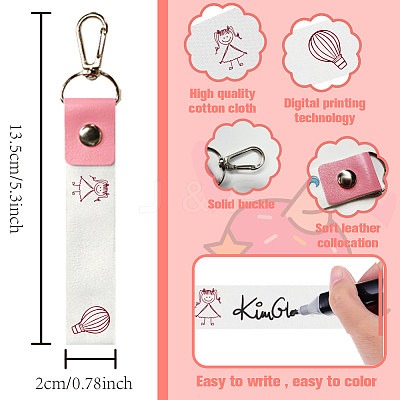PU Leather & Cotton Name Marker Keychain AJEW-WH0514-034-1
