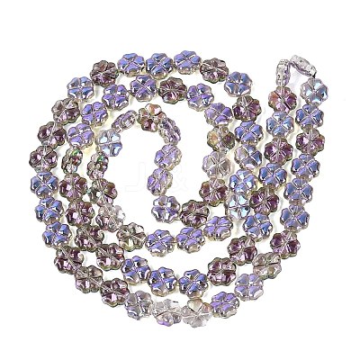 Baking Paint Electroplate Transparent Glass Beads Strands EGLA-Q136-04A-11-1