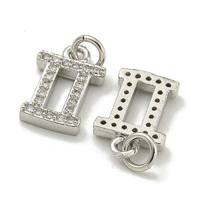 Rack Plating Brass Micro Pave Cubic Zirconia Pendants KK-K386-02E-P-1