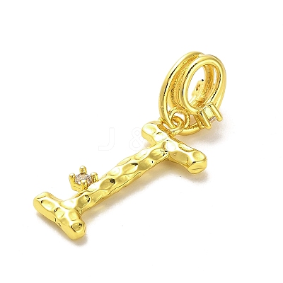 Rack Plating Brass Micro Pave Cubic Zirconia European Dangle Charms KK-L210-015G-I-1