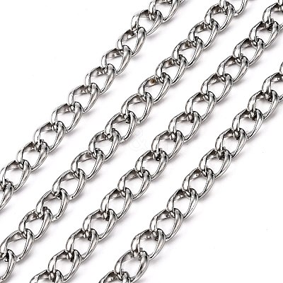 Tarnish Resistant 304 Stainless Steel Curb Chains STAS-O076-18-1