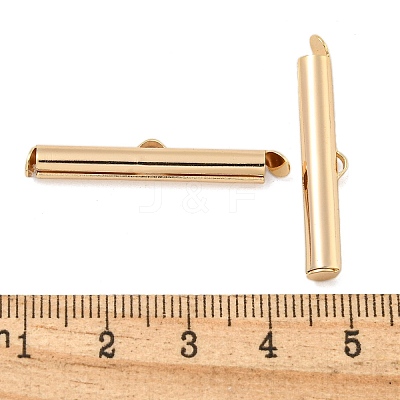 Brass Slide On End Clasp Tubes KK-N254-119G-05-1