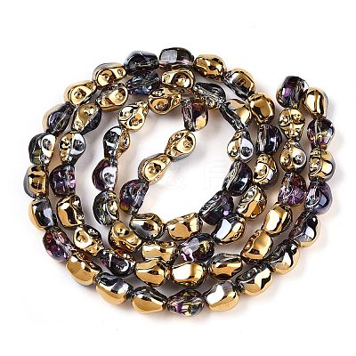 Electroplate Glass Beads Strands EGLA-T021-09O-1
