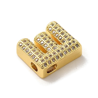 Brass Micro Pave Clear Cubic Zirconia Charms ZIRC-C009-01G-E-1