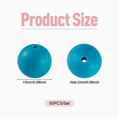 50Pcs Food Grade Eco-Friendly Silicone Beads SIL-TADJ0001-03H-1