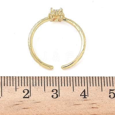 Rectangle Brass Micro Pave Cubic Zirconia Cuff Rings RJEW-Z111-04G-09-1