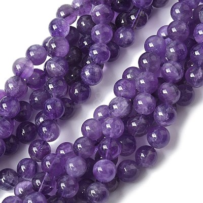 Natural Amethyst Beads Strands G-R446-10mm-21-A-1
