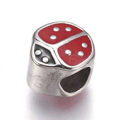 304 Stainless Steel European Beads STAS-F195-124P-1