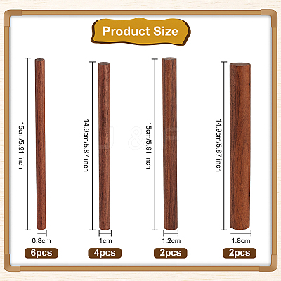 4 Style Waxed Round Wooden Sticks WOOD-OC0002-82-1