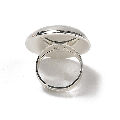 Natural Howlite Round Adjustable Rings RJEW-K371-09S-17-1