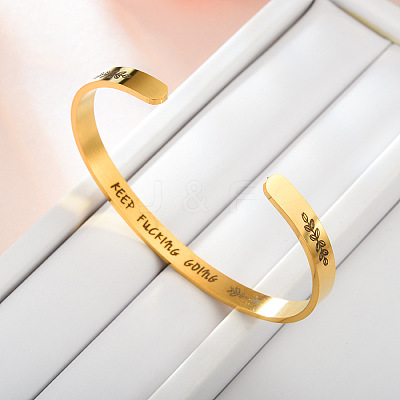Inspirational Stainless Steel Cuff Bangles for Men Women FS-WG0E735-05-1