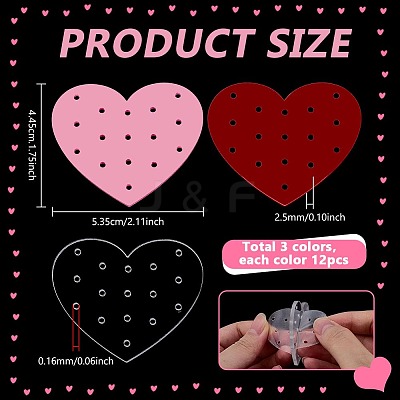 36Pcs 3 Colors Acrylic Earring Display Board EDIS-PH0001-96-1