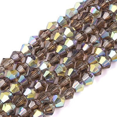 AB Color Plated Transparent Glass Beads Strands GLAA-G127-01-01J-1