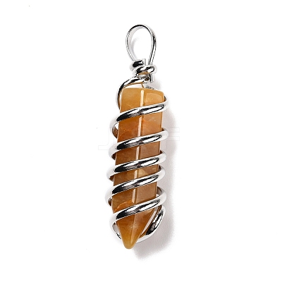Natural Yellow Aventurine Big Pointed Pendants G-I322-05P-07-1