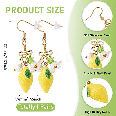 304 Stainless Steel Dangle Earrings EJEW-TAC00031-01-1