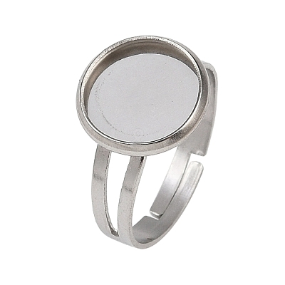304 Stainless Steel Cuff Ring Components STAS-D372-06P-03-1