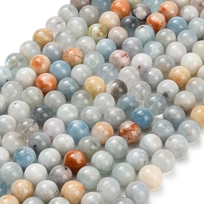 Natural Aquamarine Beads Strands G-F591-29A-10mm-04-1