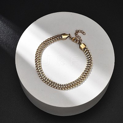 Ion Plating(IP) 304 Stainless Steel Chains Bracelets High Polished BJEW-U017-02G-1