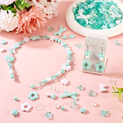 100G Transparent & Opaque Acrylic Beads TACR-TA0001-57C-1
