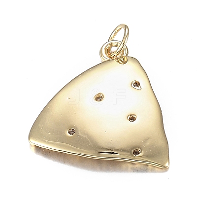 Brass Micro Clear Cubic Zirconia Pendants ZIRC-F120-069G-1