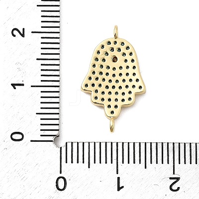 Religion Brass Micro Pave Cubic Zirconia Connector Charms KK-H529-01A-G03-1
