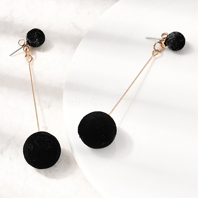Iron Dangle Stud Earrings EJEW-D355-03G-01-1