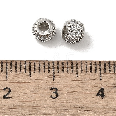 Rack Plating Brass Micro Pave Cubic Zirconia Beads KK-S366-16P-01-1