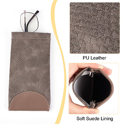 3Pcs 3 Color Snake Skin Pattern Imitation Leather Slip-in Glasses Cases AJEW-GF0006-54-1