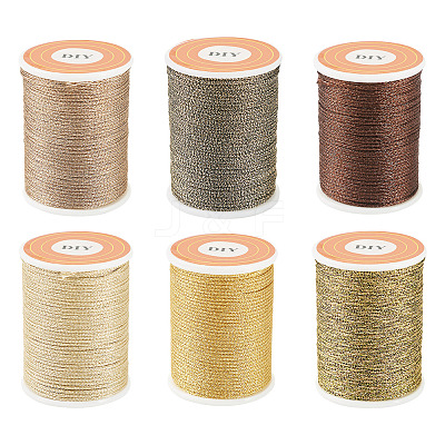 6Rolls 6 Colors Polyester Metallic Thread OCOR-TA0002-82B-1