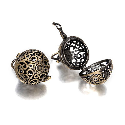 Brass Hollow Round Cage Pendants LS-KK-L079-02-NR-1