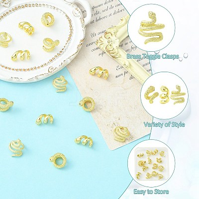 15Pcs 3 Styles Brass Spacer Beads KK-CJ0003-54-1