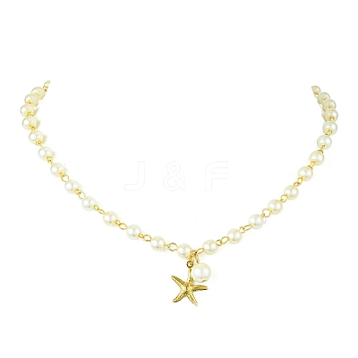 304 Stainless Steel Starfish Charms Necklace NJEW-JN04917-1
