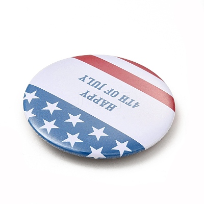 Independence Day Flat Round Tinplate Badge Pins JEWB-G021-01J-1
