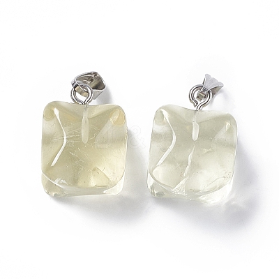 Natural Lemon Quartz Pendants G-C002-02F-1