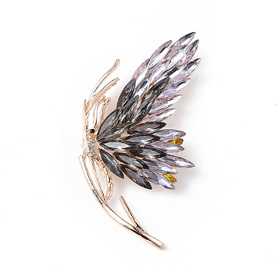Rhinestone Butterfly Brooch Pin JEWB-P016-03LG-02-1
