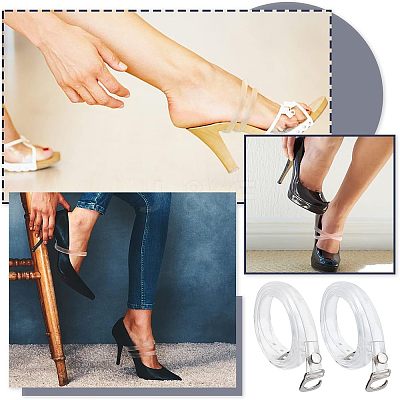4 Pairs 2 Style Transparent TPU Shoelace & Silicone Stickers DIY-NB0006-70-1