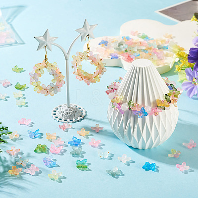 200Pcs 2 Styles Transparent Acrylic Bead Cap MACR-TA0002-92-1