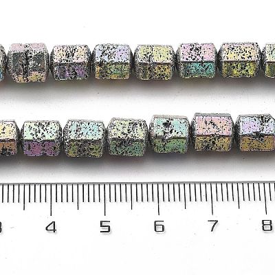 Electroplated Natural Lava Rock Beads Strands G-A251-A01-01F-1
