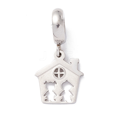 Non-Tarnish 304 Stainless Steel European Dangle Charms STAS-I192-05P-1