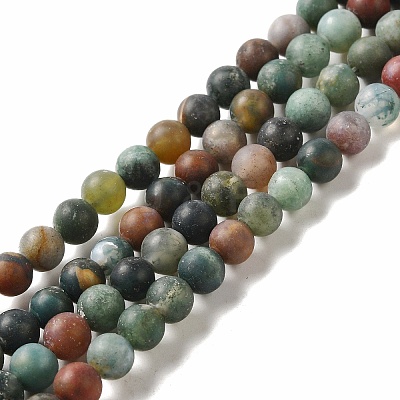 Natural Indian Agate Beads Strands X-G-Q462-6mm-08-1