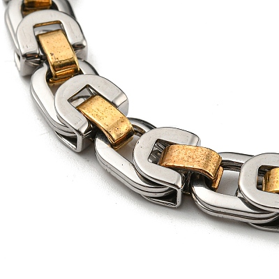 Ion Plating(IP) Two Tone 201 Stainless Steel Link Chain Bracelet BJEW-B078-29GP-1
