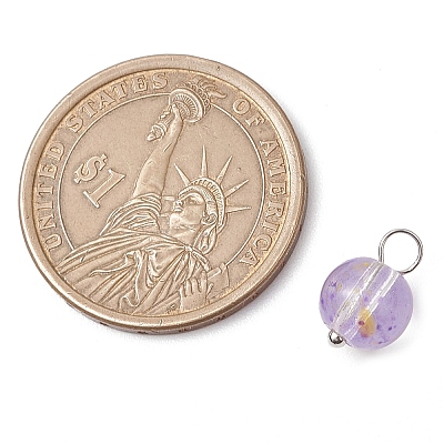 Baking Paint Glass Beads Charms PALLOY-JF03132-02-1