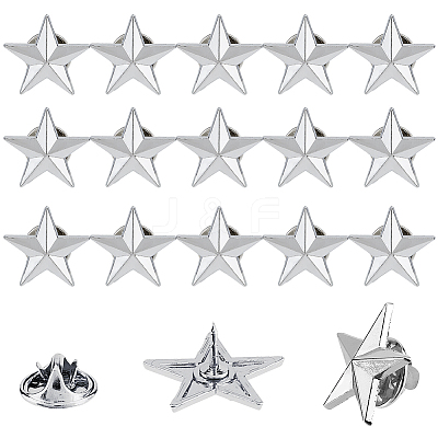 30Pcs Zinc Alloy Star Brooches FIND-FH0011-52P-1