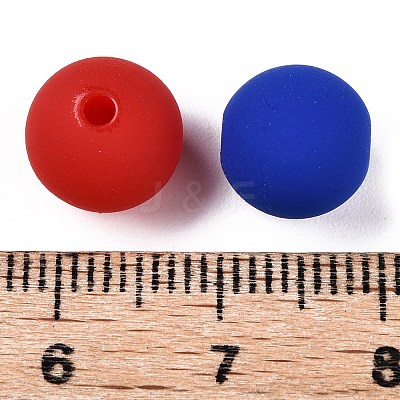 Rubberized Style Imitated Silicone Acrylic Beads MACR-T048-01B-06-1
