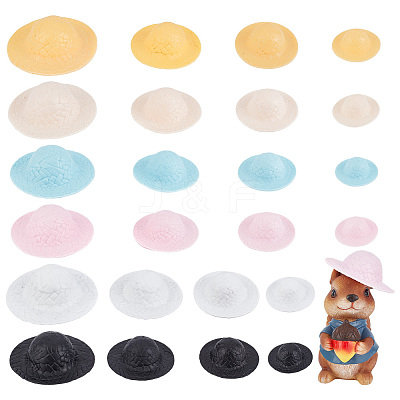 24Pcs Mini Handmade Plastic Doll Hats DIY-DR0001-65-1