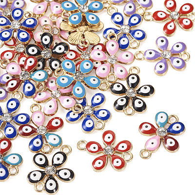 28Pcs 7 Colors Alloy Enamel Connector Charms ENAM-TA0001-87-1