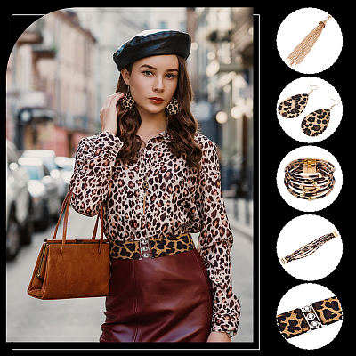 Leopard Print Jewelry Sets SJEW-UN0001-23-1