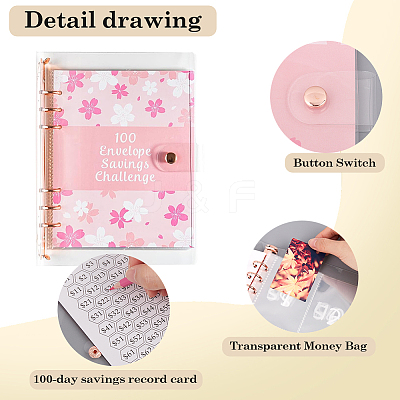 A5 PVC 100 Envelope Challenge Savings Binder AJEW-WH0471-112B-1