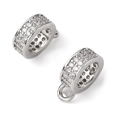 Brass Micro Pave Cubic Zirconia Tube Bails ZIRC-K070-44P-1
