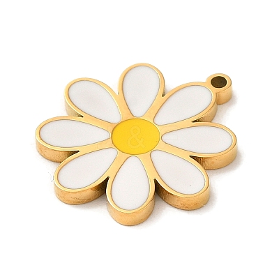 Ion Plating(IP) 304 Stainless Steel Enamel Pendants STAS-Q301-08G-1